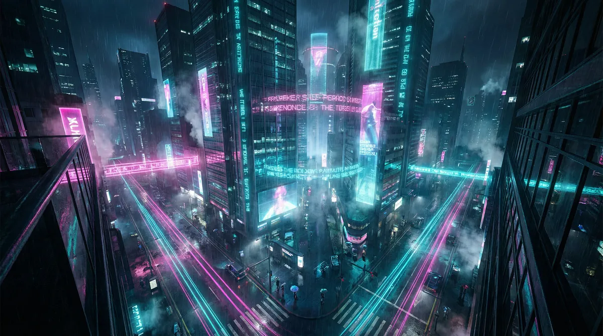 罗曼蒂克消亡史 下载 竖屏短剧平台首页背景 - 赛博朋克都市夜景